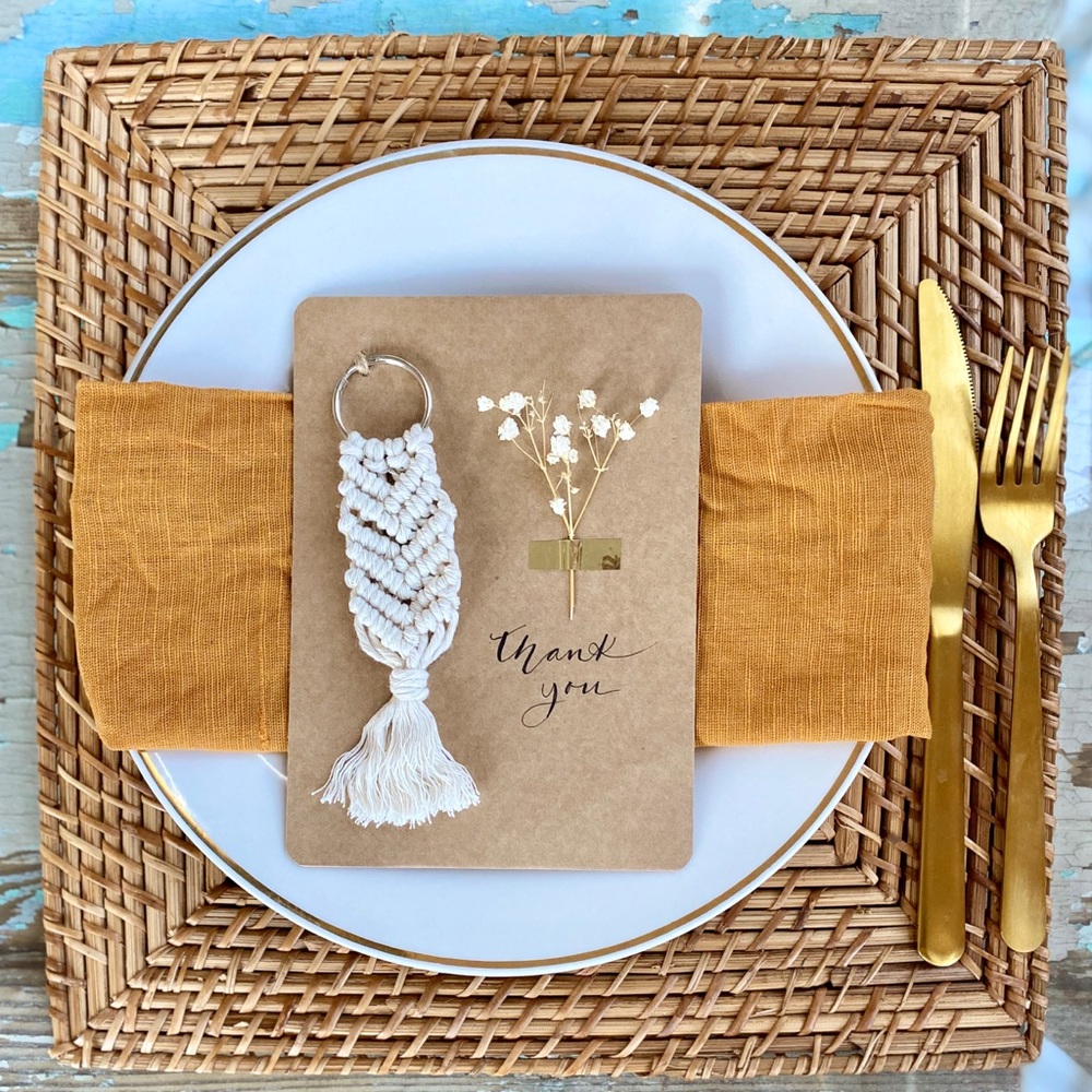 Macrame wedding keychain